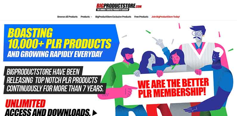 BigProductStore.com PLR membership site