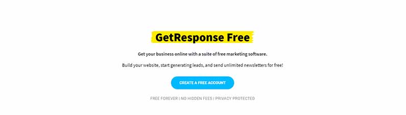 GetResponse landing page