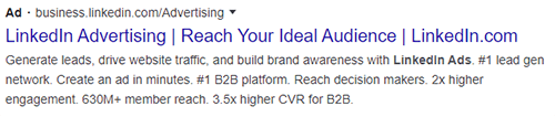 linkedin advertising promotion on google