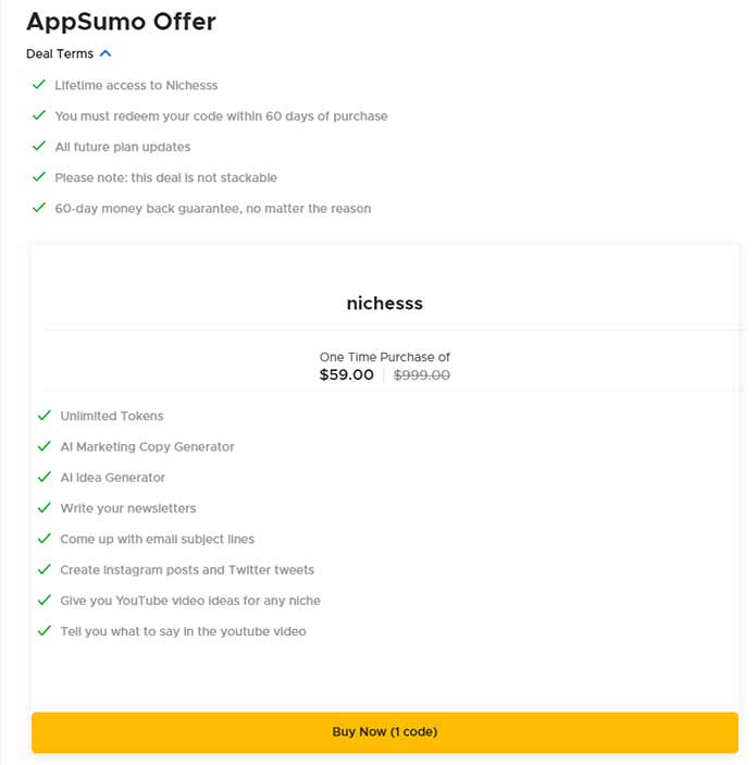 nichesss - Exclusive Offer from AppSumo