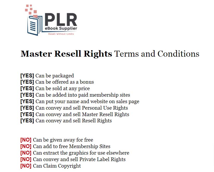plr ebook supplier master label rights